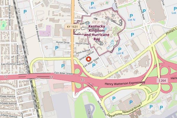 Map showing Bourbon and Beyond in Louisville