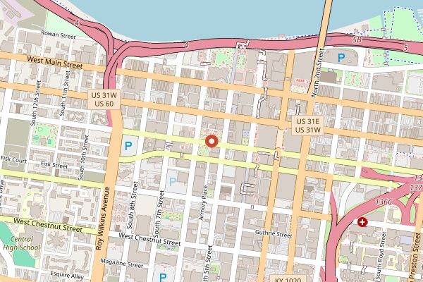 Map showing WorldFest International Festival in Louisville