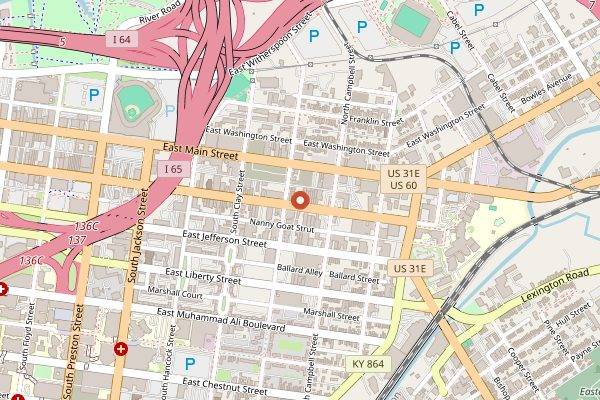 Map showing Mayan Cafe in Louisville