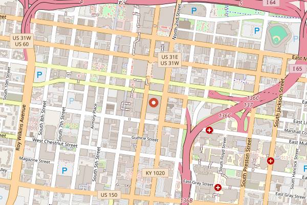 Map showing Pin + Proof in Louisville