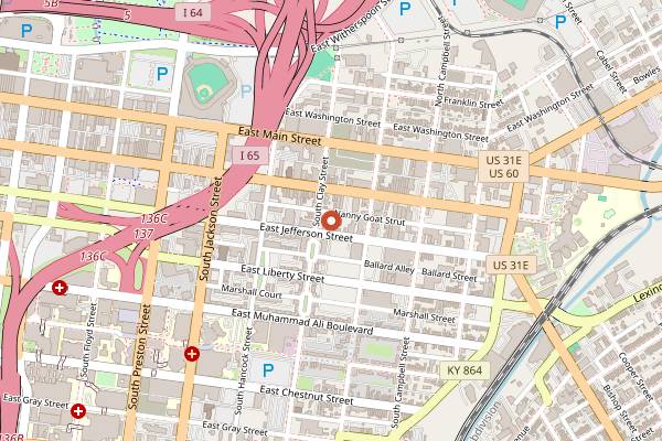 Map showing Rabbit Hole Distillery Rooftop in Louisville