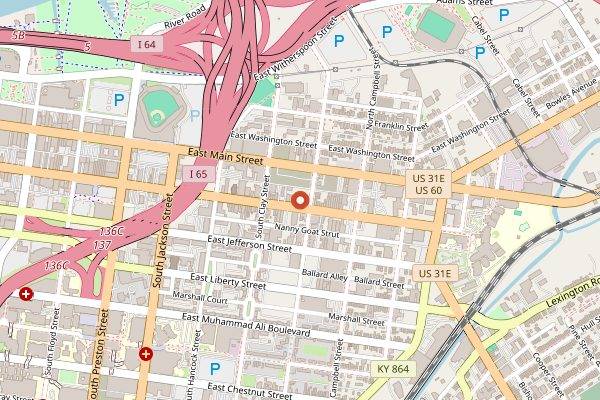 Map showing bar Vetti in Louisville