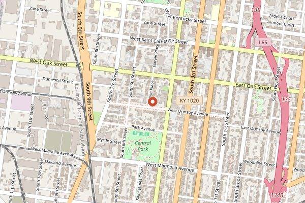 Map showing Buck's Restaurant and Bar in Louisville