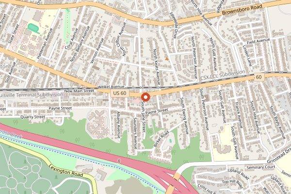 Map showing Volare Italian Ristorante in Louisville