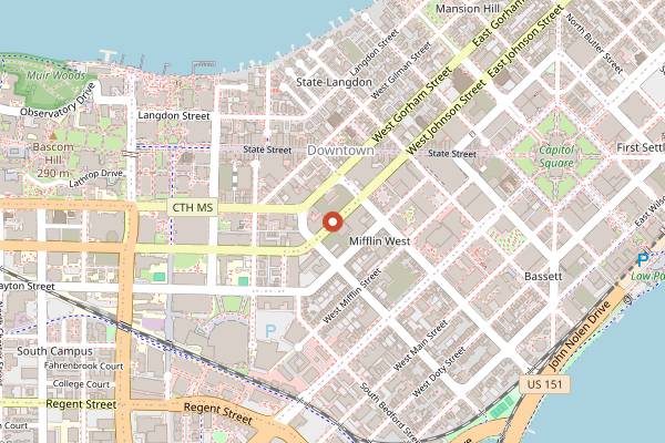 Map showing Bassett Street Brunch Club in Madison