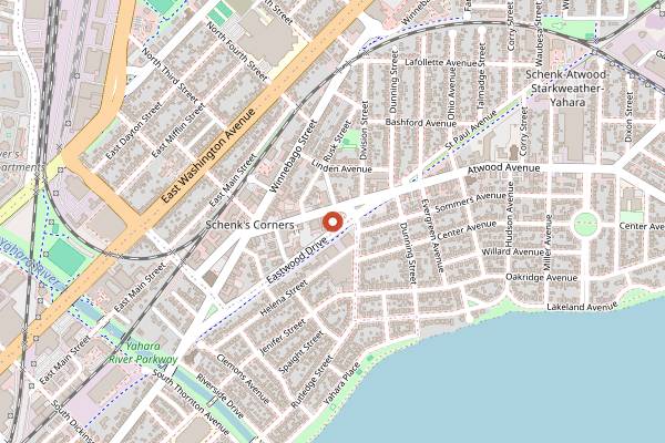 Map showing Monty's Blue Plate Diner brunch in Madison