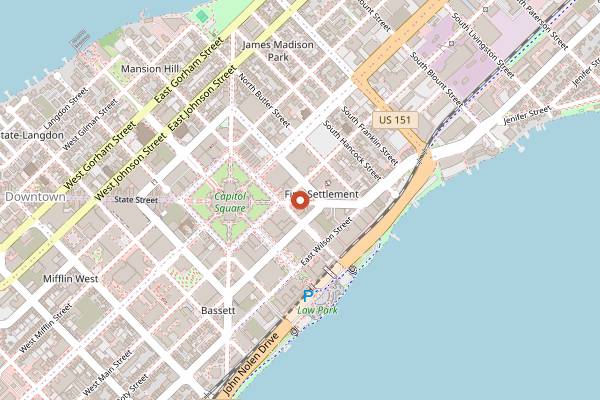 Map showing Ancora Coffee in Madison