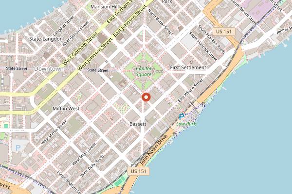 Map showing Wonderstate Coffee in Madison