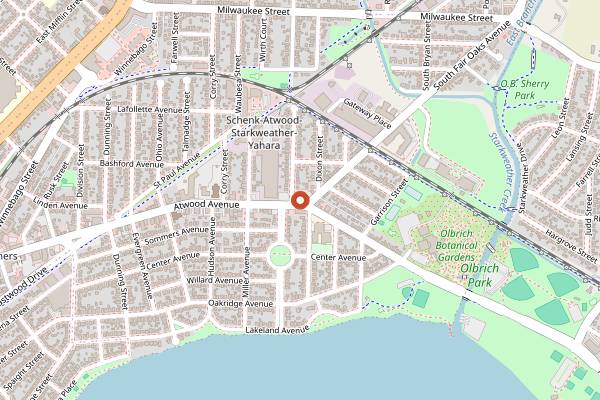 Map showing Glass Nickel Pizza Co. in Madison