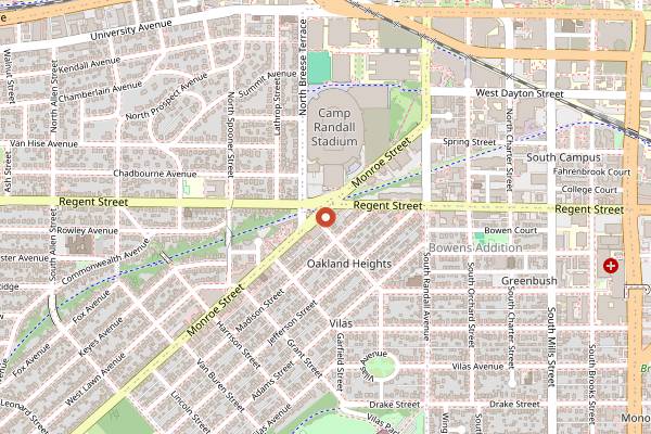 Map showing Mickies Dairy Bar in Madison
