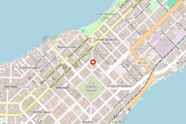 Map showing Bradbury's Coffee in Madison
