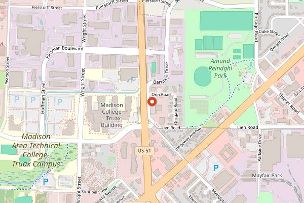 Map showing Just Coffee Cooperative in Madison