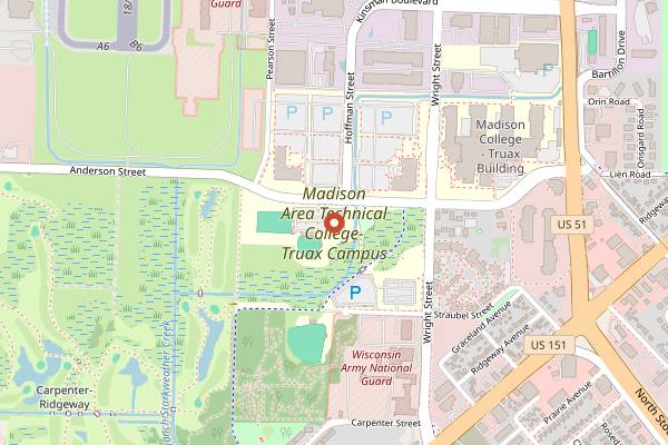Map showing Madison College Sourdough Baking Class in Madison