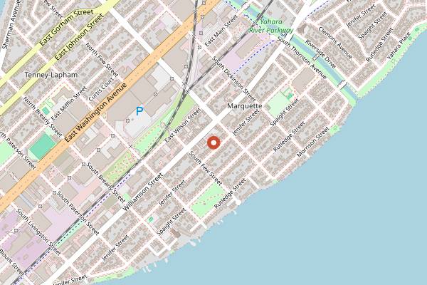 Map showing Willy Street Co-op Community Room Classes in Madison