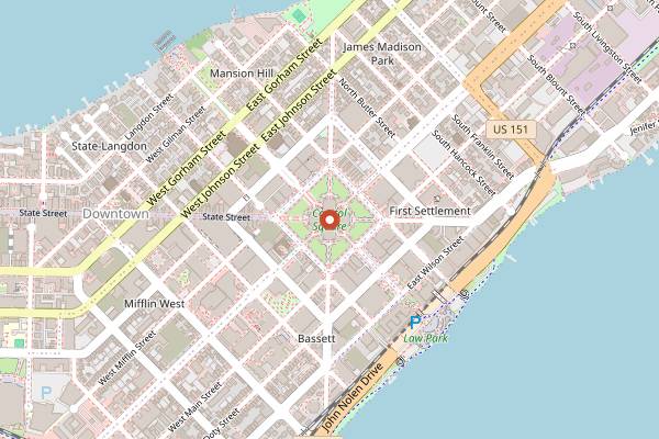 Map showing Madison Magazine Restaurant Week in Madison