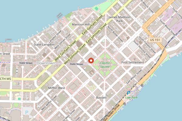 Map showing The Coopers Tavern in Madison