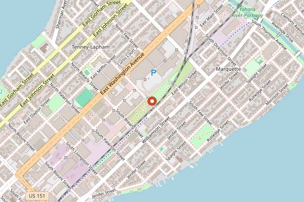 Map showing Eastside Farmers Market in Madison