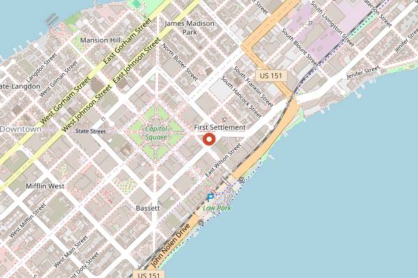 Map showing Majestic Theatre in Madison