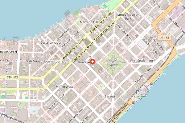 Map showing Ian's Pizza in Madison