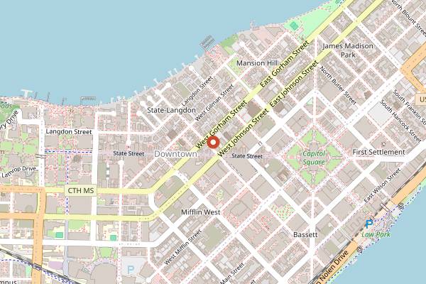 Map showing The Plaza Tavern & Grill in Madison