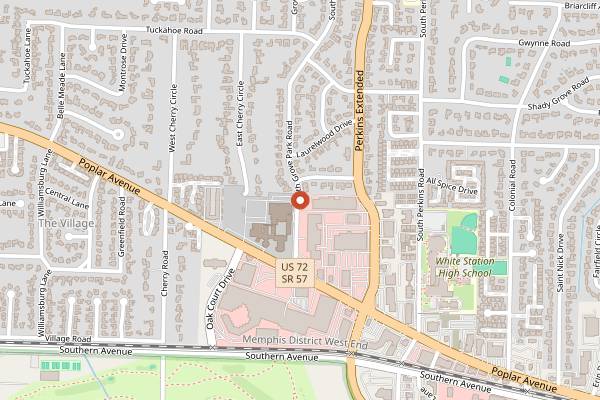 Map showing Frost Bake Shop in Memphis