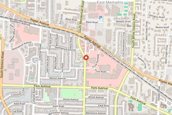 Map showing Gibson's Donuts in Memphis