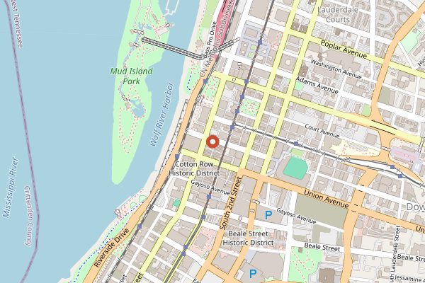 Map showing Bardog Tavern in Memphis