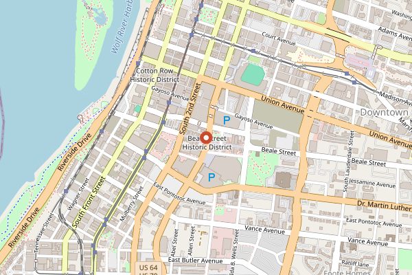 Map showing Rum Boogie Cafe in Memphis