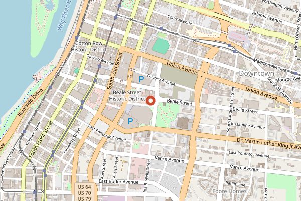 Map showing Ghost River on Beale in Memphis