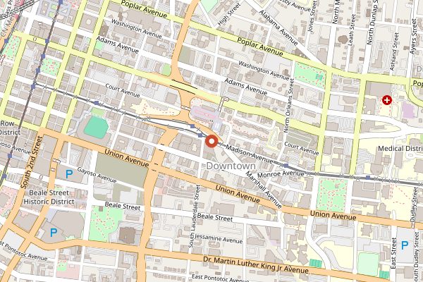 Map showing Memphis Made Brewing Co. in Memphis