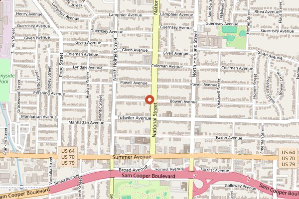 Map showing Cxffeeblack in Memphis