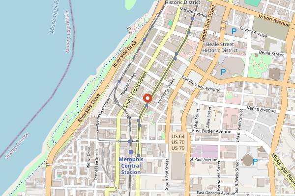 Map showing Dr. Bean's Coffee and Tea Emporium in Memphis