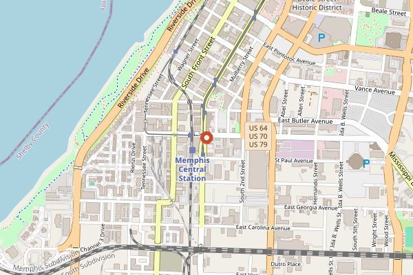 Map showing Arcade Restaurant in Memphis