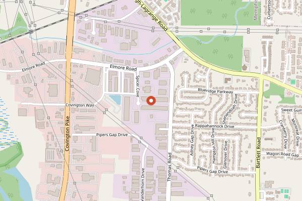 Map showing J. Brooks Coffee Roasters in Memphis
