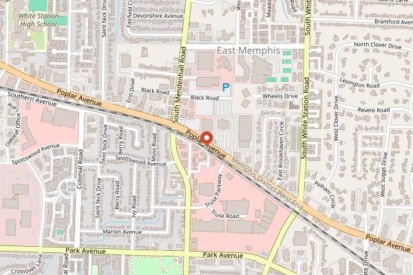 Map showing Casablanca Cafe in Memphis