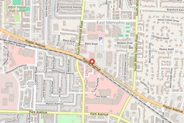 Map showing Casablanca Restaurant in Memphis