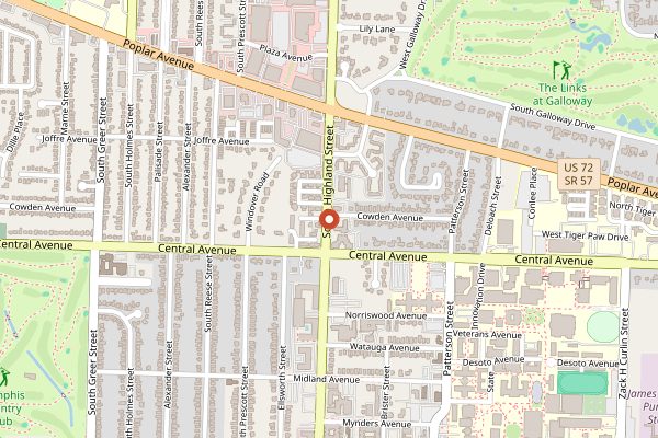 Map showing Lyfe Kitchen gluten-free in Memphis