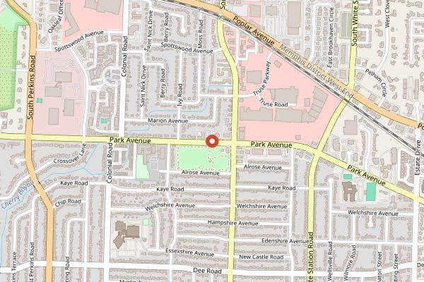 Map showing Memphis Italian Festival in Memphis