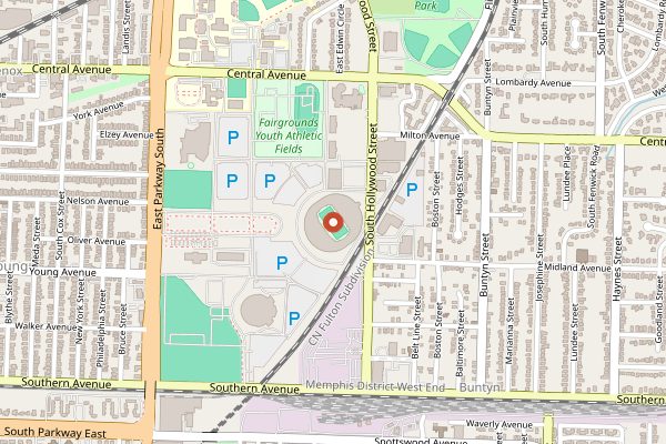 Map showing World Championship Barbecue Cooking Contest in Memphis