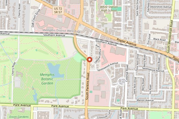 Map showing Acre Restaurant in Memphis