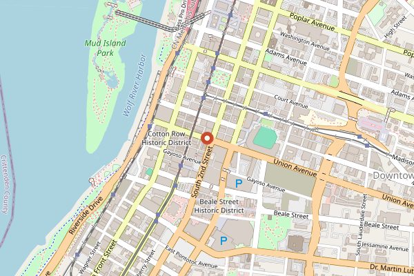 Map showing Chez Philippe in Memphis