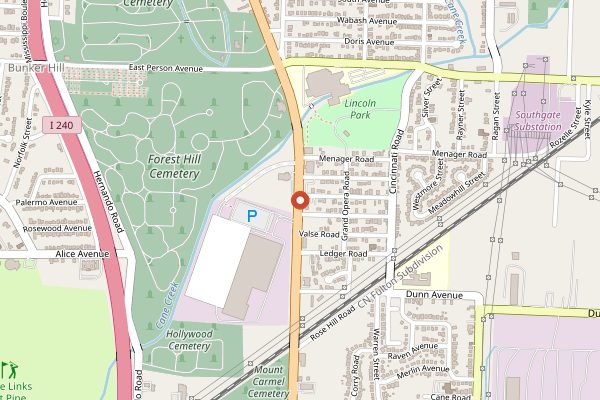 Map showing A&R Bar-B-Que in Memphis