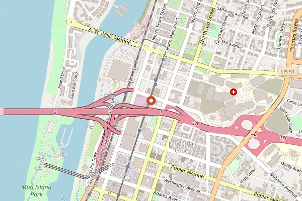 Map showing Alcenia's in Memphis