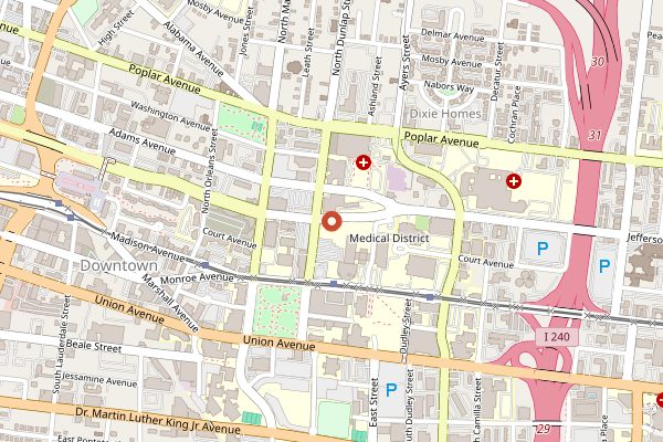 Map showing Sunrise Memphis in Memphis