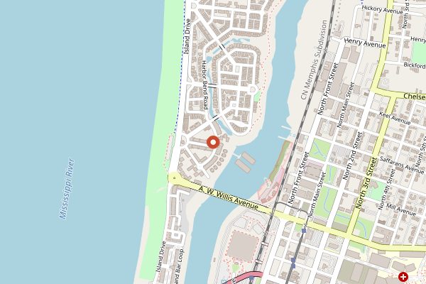 Map showing Miss Cordelia's in Memphis