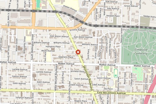 Map showing South Memphis Farmers Market in Memphis