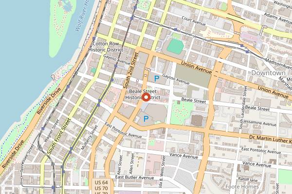 Map showing Alfred's on Beale in Memphis