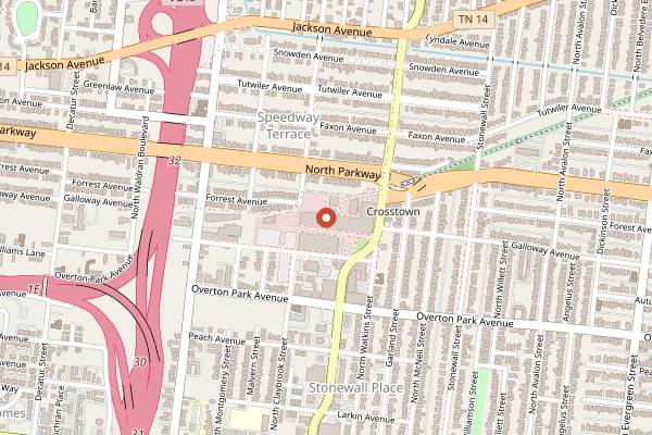 Map showing Art Bar at Crosstown Arts in Memphis