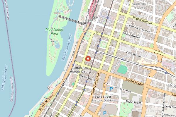 Map showing Bardog Tavern in Memphis