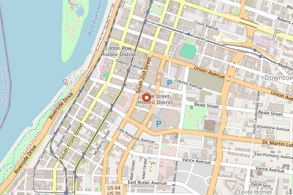 Map showing Itta Bena in Memphis